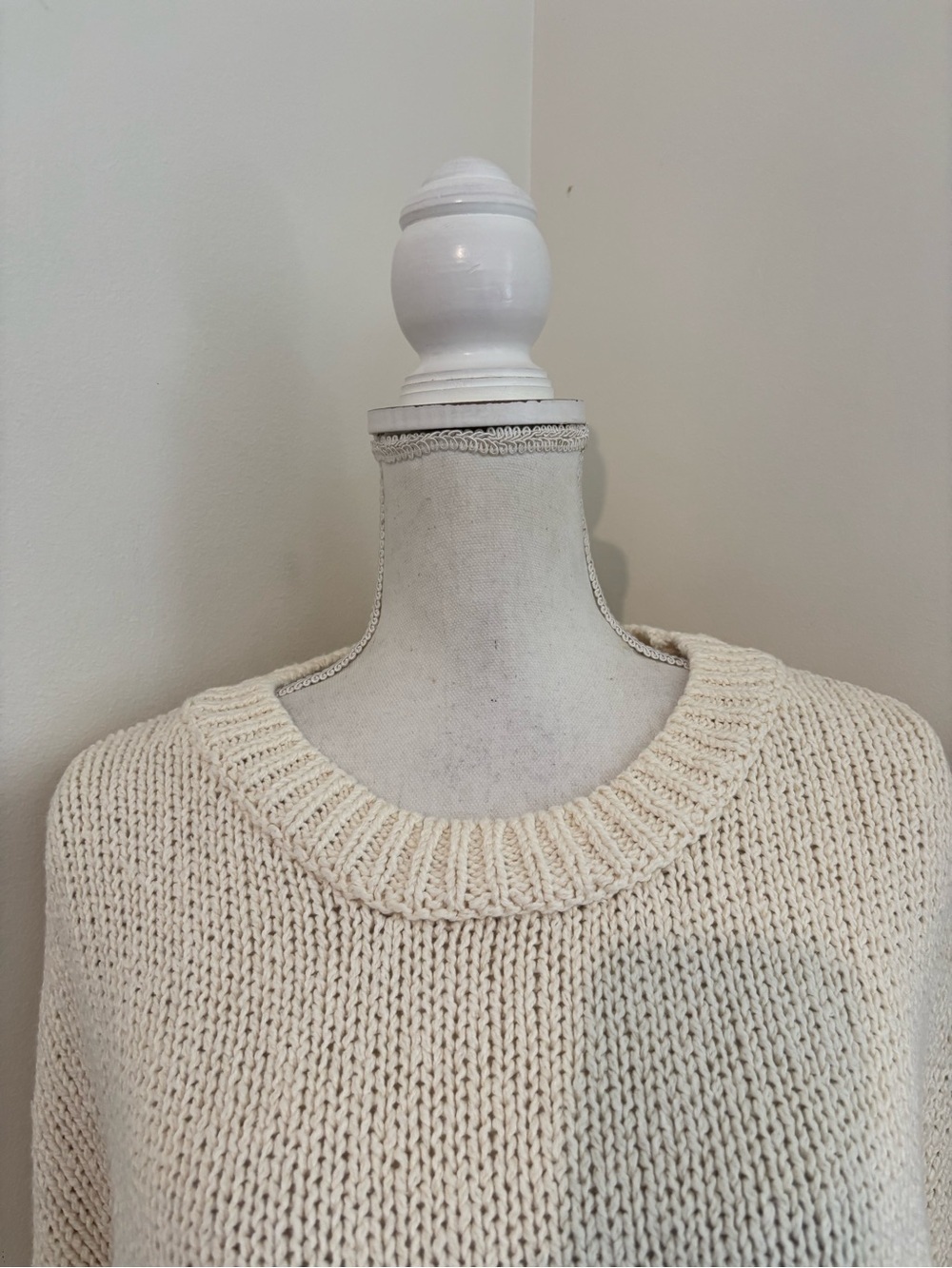 Anthropologie Pilcro Harlow Oversized Roll-Hem Sweater In Ivory Size XL NWT - Picture 7 of 11